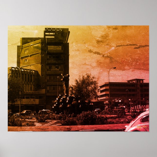 Poster Fonte de Bagdá vintage Iraque (Frente)