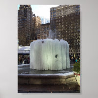 Fonte de gelo congelado Bryant Park Nova Iorque NY