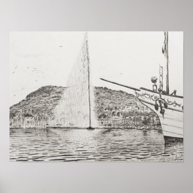 Poster Fonte de Genebra e Arco de prazer Boat 2011 (Frente)