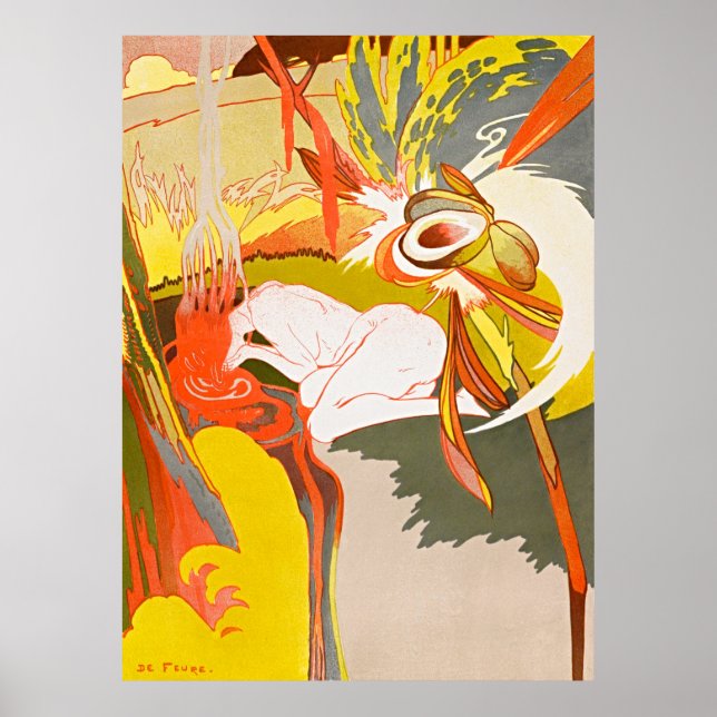 Poster Fonte do Mau - Art Nouveau Femme Fatale (Frente)