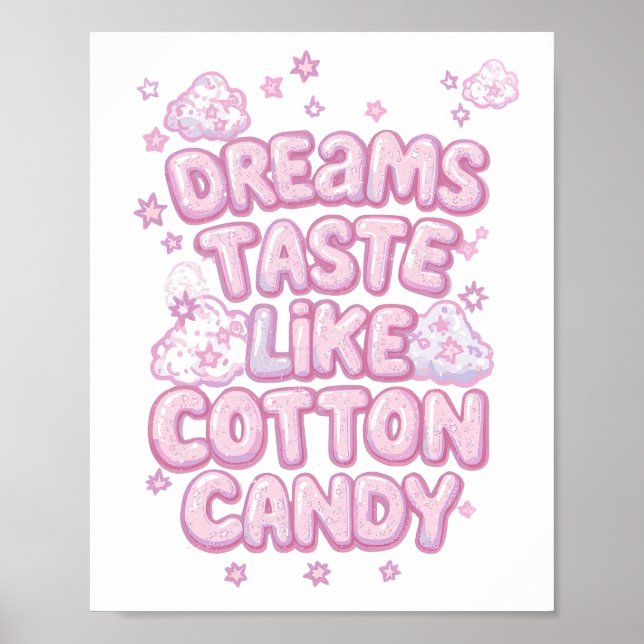 Poster Fonte Fofa Rosa Doce Estética (Frente)