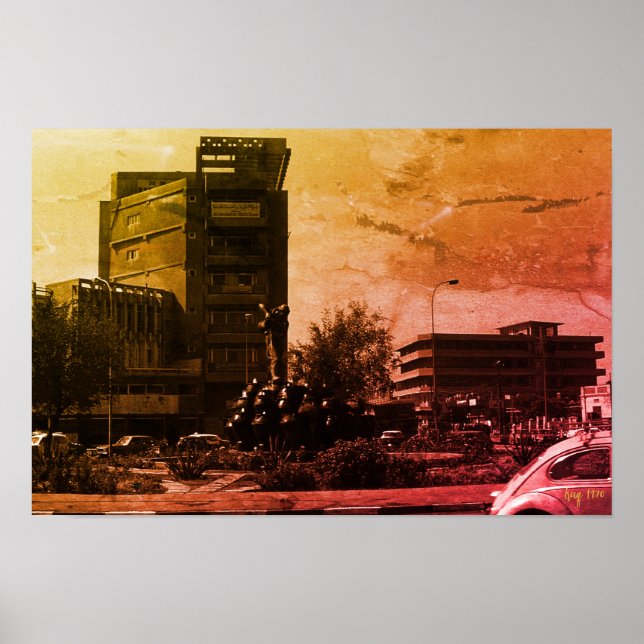 Poster Fonte vintage de Bagdá no Iraque (Frente)