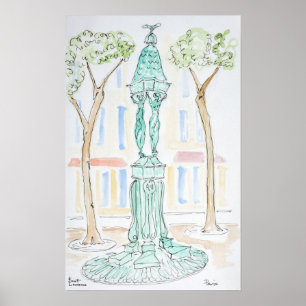 Pôster Fonte Wallace na Rue Brea Paris, França