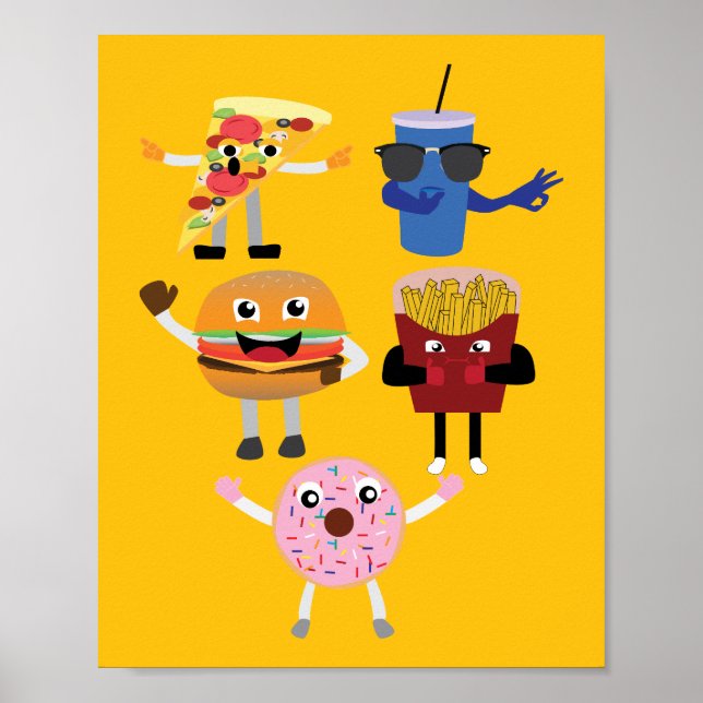 Poster Food Characters (Frente)