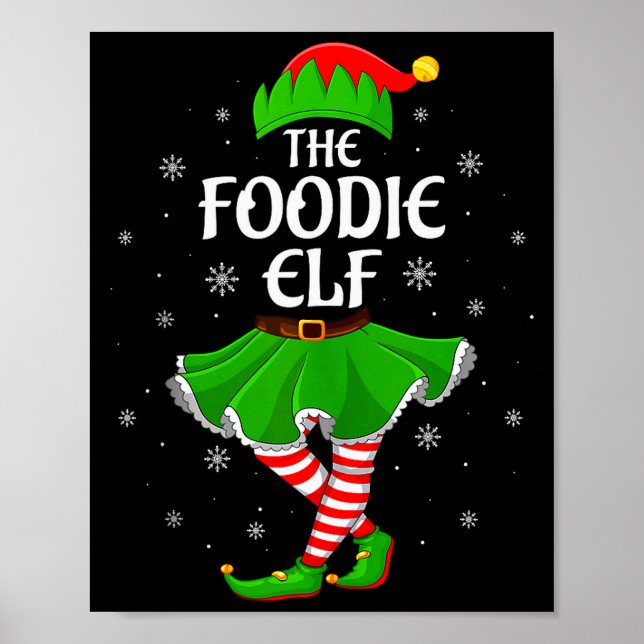Poster Foodie Elf Christmas Family Girls Women Elf Squad  (Frente)