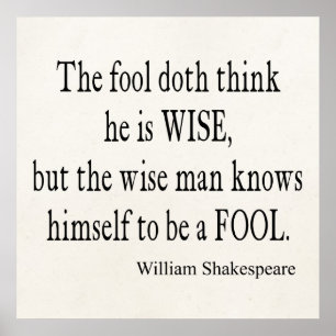 Poster Fool Wise Man se conhece por Shakespeare