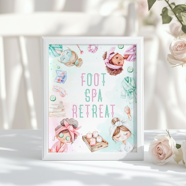 Poster Foot Spa Retreat Spa party kids Birthday (Criador carregado)