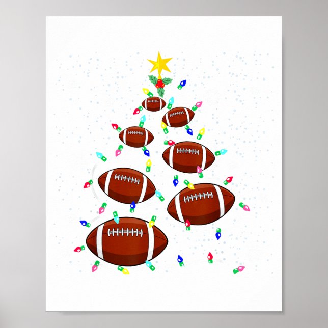 Poster Football Christmas Tree Light Xmas Football Boys G (Frente)