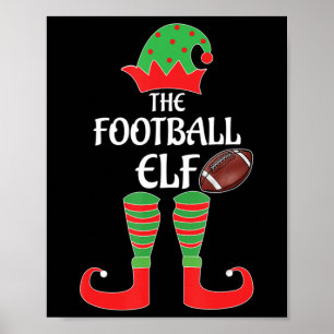Poster Football Elf Family Matching Group Christmas Sport