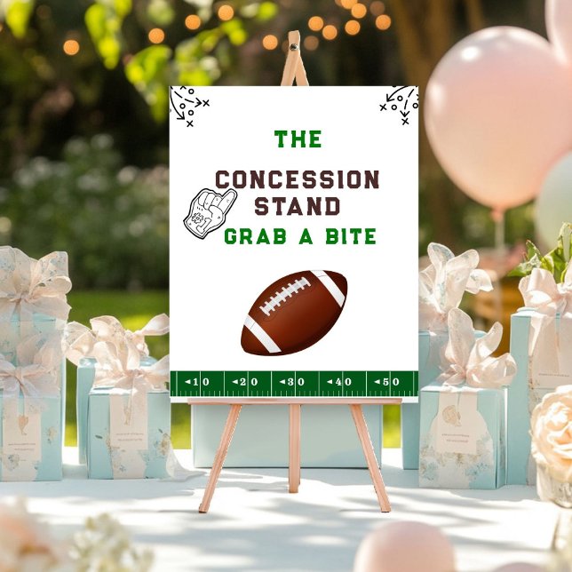 Poster Football First Year Down 1st birthday Fodd sign (Criador carregado)