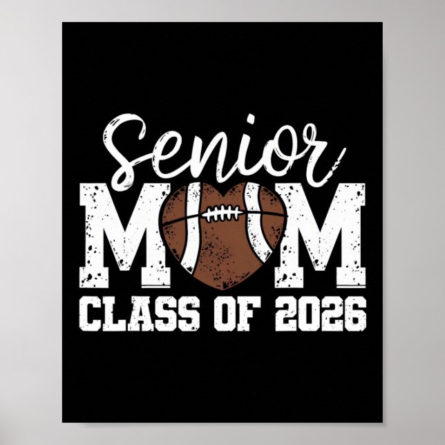 Poster Football Senior Mom Cl Of 2026 Graduate Senior Mam (Frente)