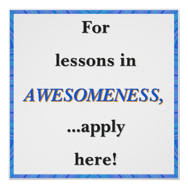 Pôster For Lessons in Awesomeness (Frente)