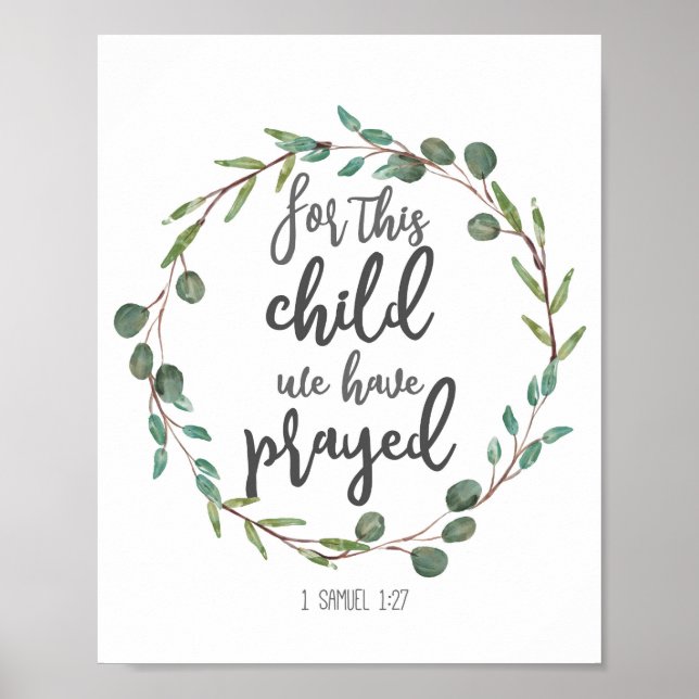 Poster For this child we have prayed decor (Frente)
