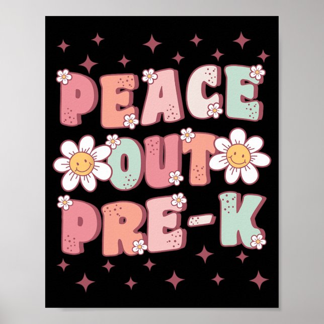 Poster Fora Da Groovy Pré-k, Cute No Último Dia De Pós-Gr (Frente)