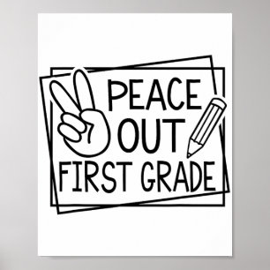 Poster Fora do 1º ano do último dia do verão escolar