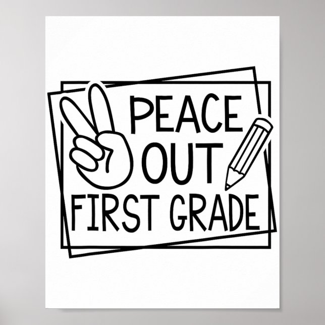 Poster Fora do 1º ano do último dia do verão escolar (Frente)