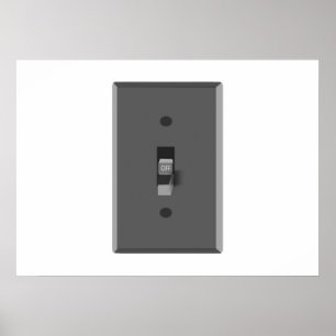 Pôster Fora do interruptor da luz elétrico