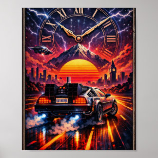 Poster Fora do Tempo – Arte de Parede Retro Futurista de