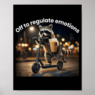 Poster Fora para regular emoções saúde mental guaxinim ge