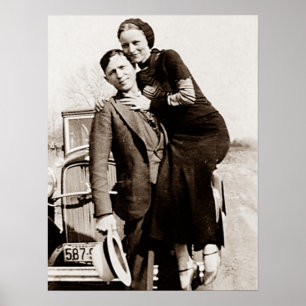 Poster Foras-da-lei americanos Bonnie & Clyde A Gangue Ba