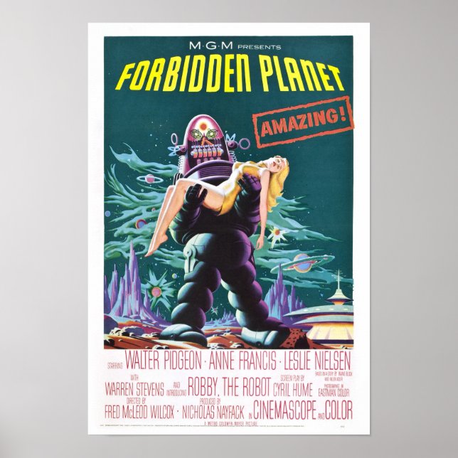 Poster Forbidden Planet Classic Sci-Fi Movie (Frente)