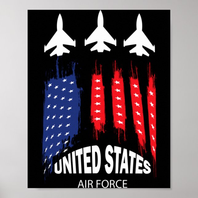 Poster Força Aérea Veteranos EUA 4 De Julho (Frente)