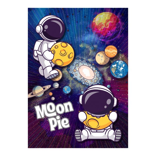 Poster Força Moon Pie em você Arte para parede de Astrona (Moon Pie Strength in you Astronaut Wall art Poster)
