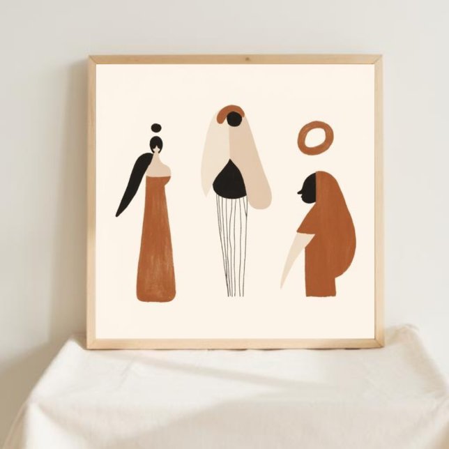 Poster Força Silenciosa – Arte Abstrata de Linhas Feminin (Criador carregado)