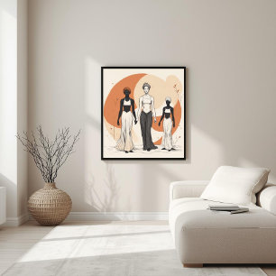 Poster Força Silenciosa – Arte Abstrata Feminina em Pared