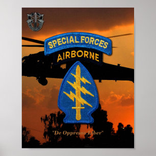 Pôster Forças Especiais Verdes Berets SF Vetores SFG