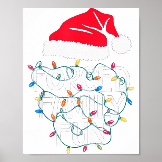 Poster Forced Family Fun Sarcastic Christmas Funny Men Wo (Frente)