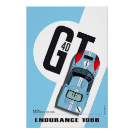 Pôster Ford GT40 Ken Miles-Denis Hulme