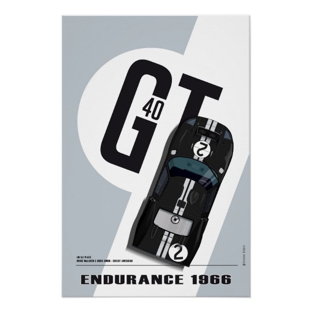 Pôster Ford GT40 McLaren-Amon (Frente)