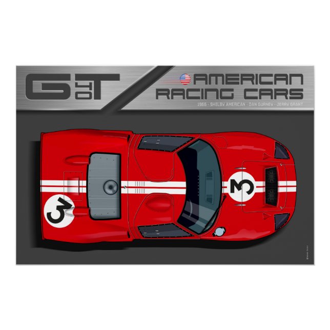 Pôster Ford GT40 No.3 (Frente)