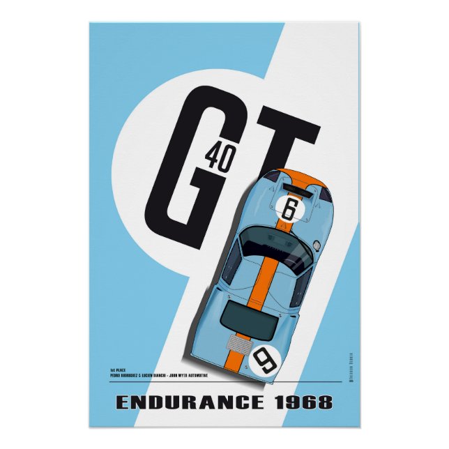 Pôster Ford GT40 Rodriguez-Bianchi (Frente)