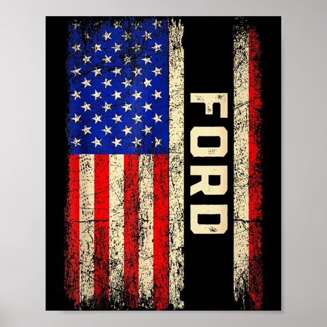 Poster Ford Last Name Shirt Ford Name American Flag  (Frente)
