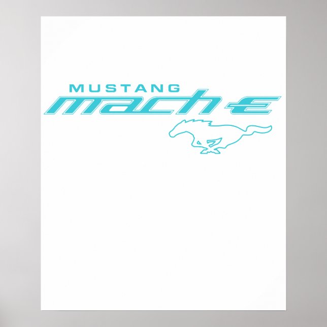 Poster Ford Mustang Mach-E Logotipo Azul (Frente)