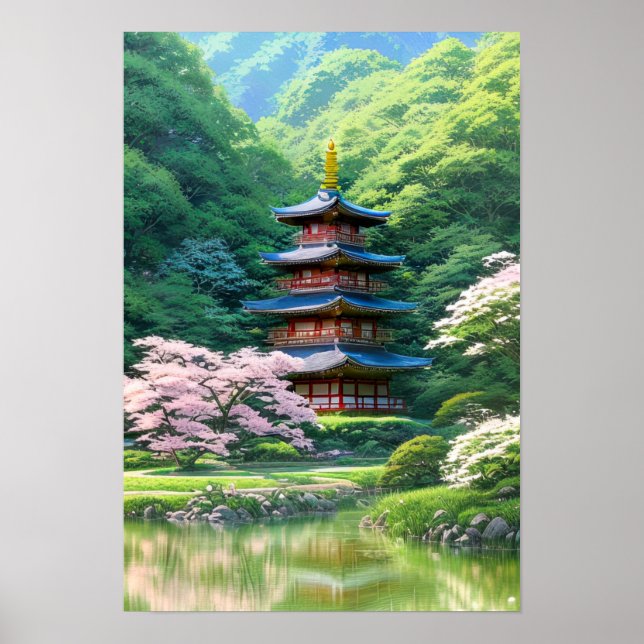 Poster Forest Pagoda Haven (Frente)