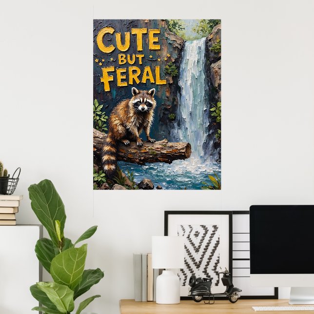 Poster Forest Sentinel: Raccoon pela Stream (Escritório em casa)