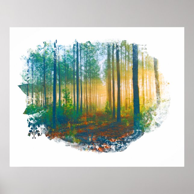 Poster "Forest Woods Rustic Woodland Artsy (Frente)