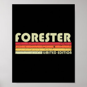 Poster Forester Funny Job Title Profissão Aniversário