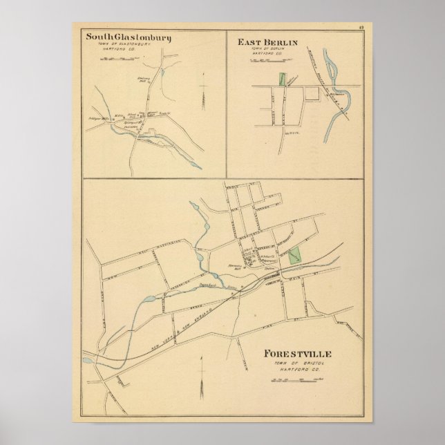Pôster Forestville, S Glastonbury, E Berlin (Frente)