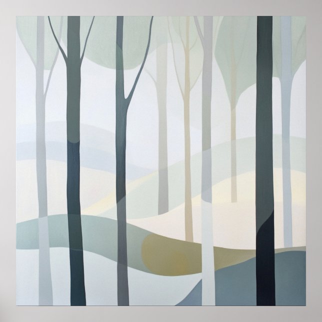 Poster Forêt abstraite dans la brume 🌲🌫️ (Frente)