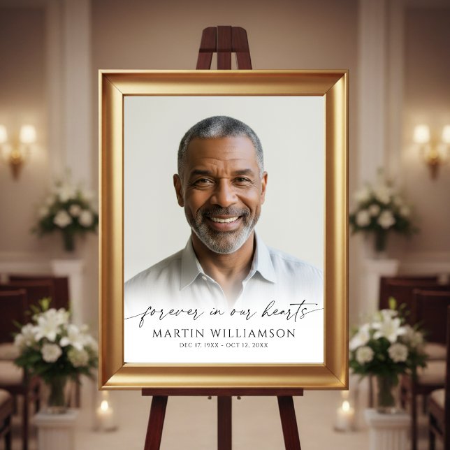 Poster Forever In Our Hearts Photo Modern Script Memorial (Criador carregado)
