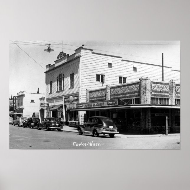 Poster Forks, WashingtonA Street SceneForks, WA (Frente)