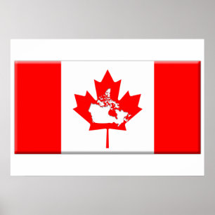 Poster Forma canadense da bandeira & do país