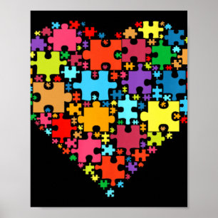 Poster Forma Colorida de Corações de Amor - Quebra-cabeça