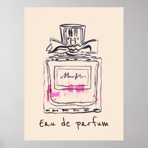 Poster Forma da garrafa de perfume do Eau de parfum