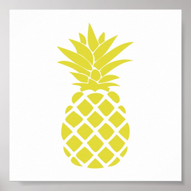 Pôster Forma de ananás decorativo amarelo (Frente)