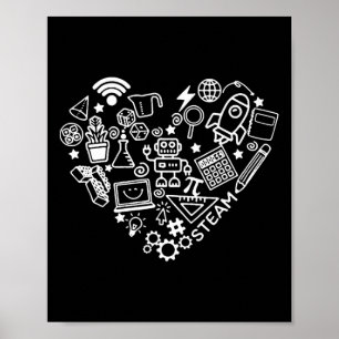 Poster Forma de coração a vapor Professor de Stem Amante